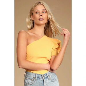 Intimately Free People Something Bout You Yellow One Shoulder Bodysuit